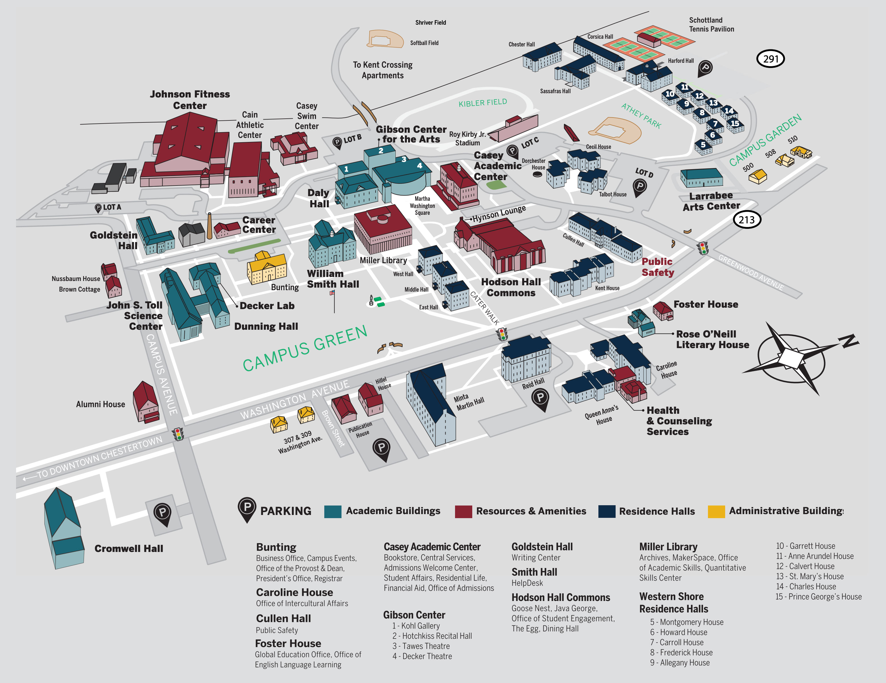 Map of Washington College Campus