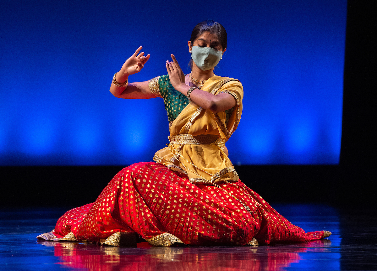 dancer in blue light