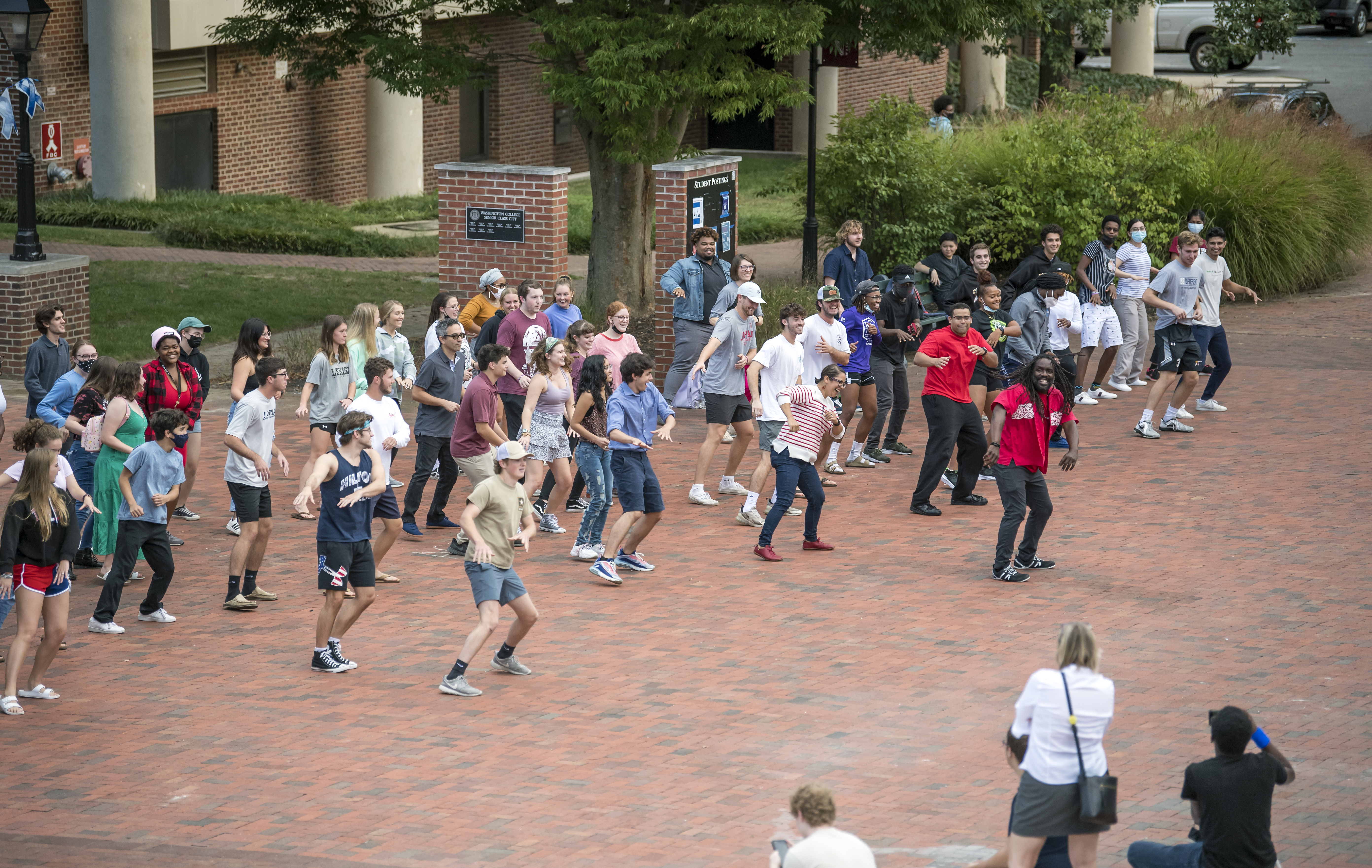Washington College students dancing