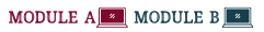 Module A and B Icons in Maroon and Dark Teal