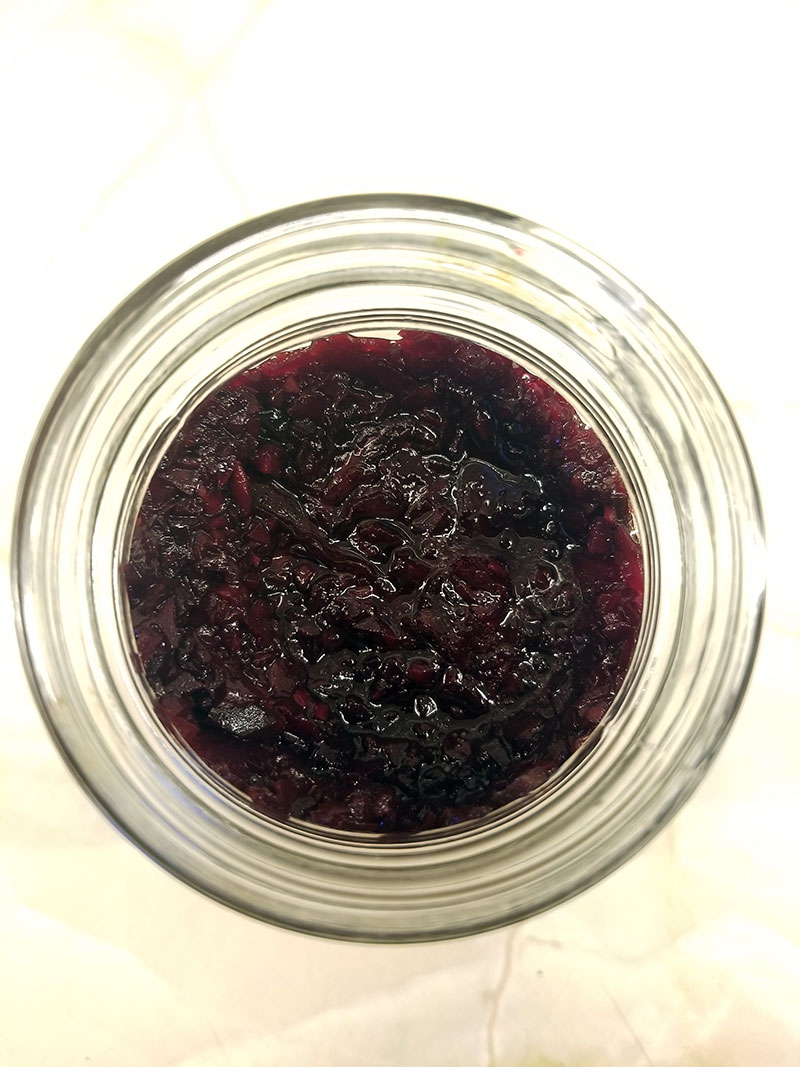 Make sure the beets stay submerged in their brine while they ferment at room temperature.