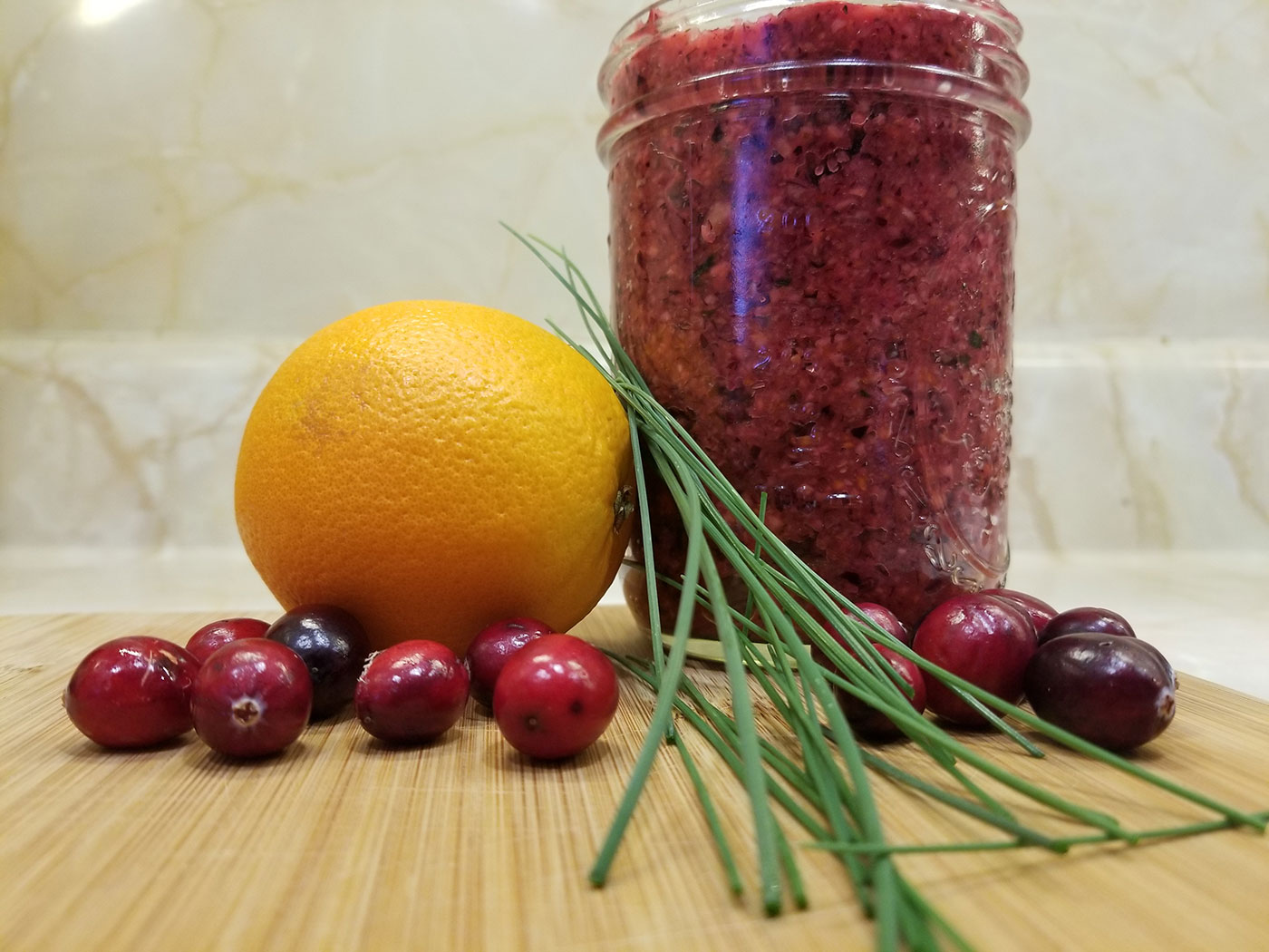 Wild onion cranberry relish brings flavor to winter dishes.