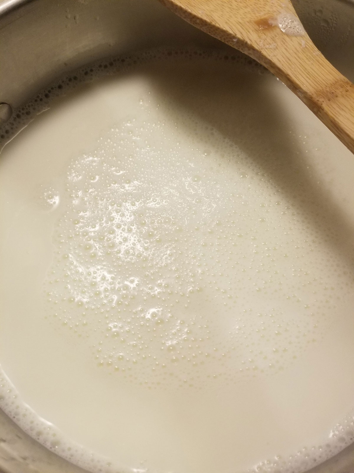Bubbles form when the yogurt reaches between 170-180°F