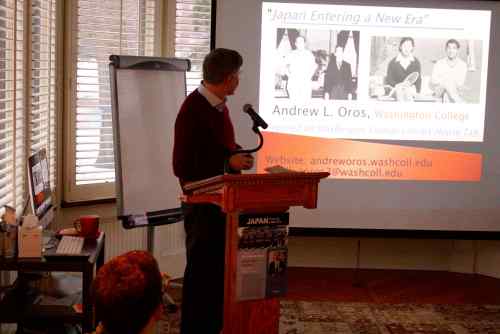 Dr. Andrew Oros during tea and talk in The Rose O’Neill Literary House 