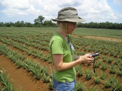 Leslie Sherman in a field