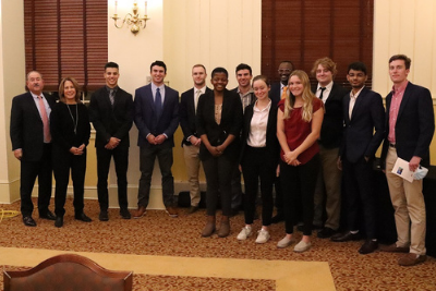 Students from the Brown Advisory Group pose for a group photo