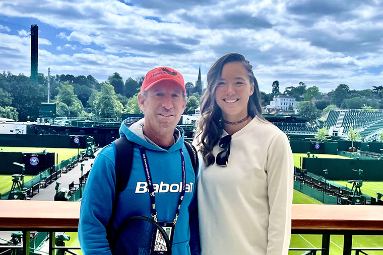 Alumnus Ross Coleman and Sophie Chang, the player he coached at this year's US Open