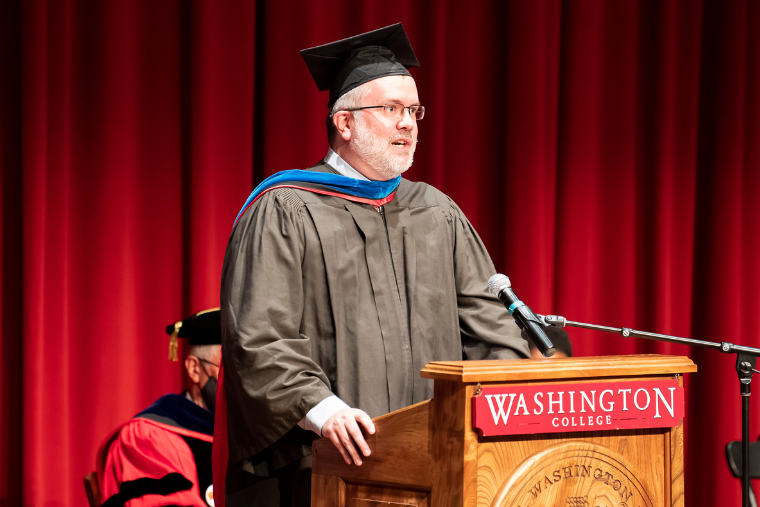 Dr. Jim Windelborn delivers remarks at the First Year Convocation