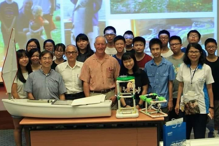 Doug Levin with students and colleagues in Taiwan