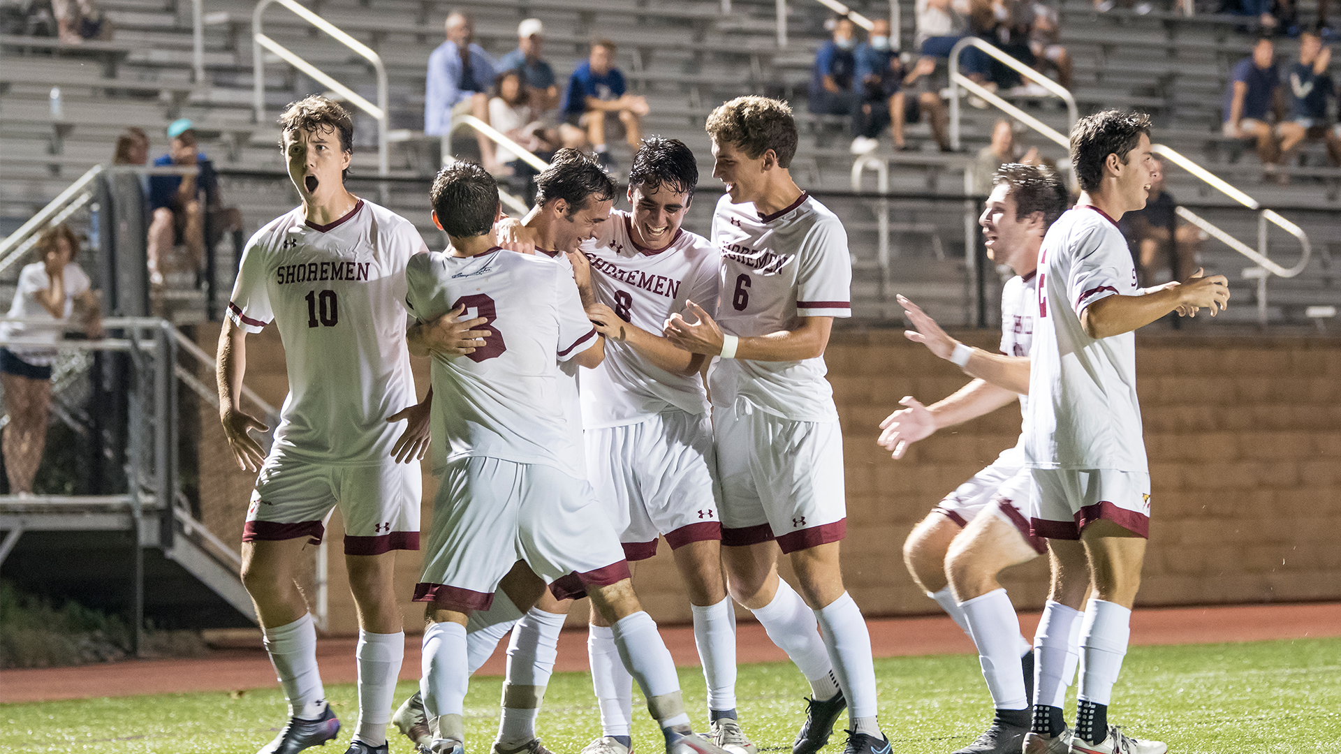 Mens soccer team celebrates home victory over F&M
