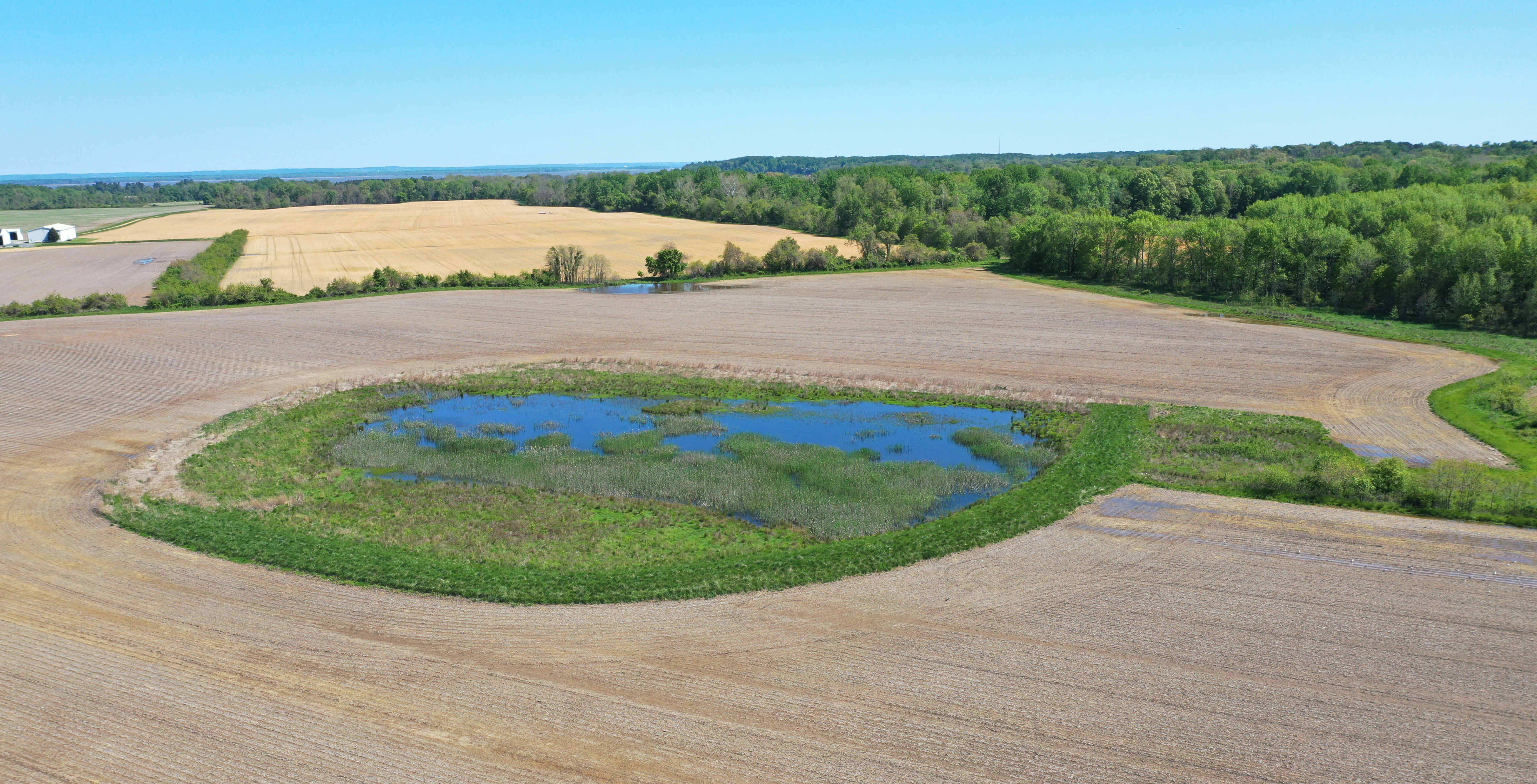 Drone shot of Langdon Farm