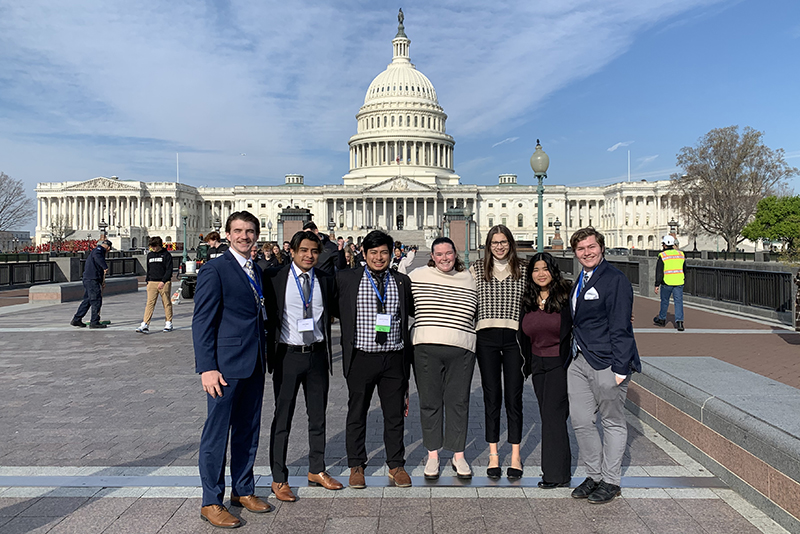 Some of the Washington College students at the Capitol for Spring Lobby Weekend.older