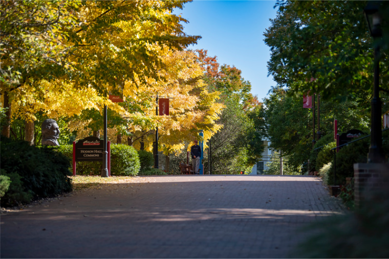 Washington College Campus with Fall Foliage