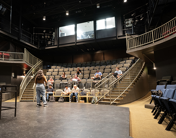 Students work in the Tawes Theatre