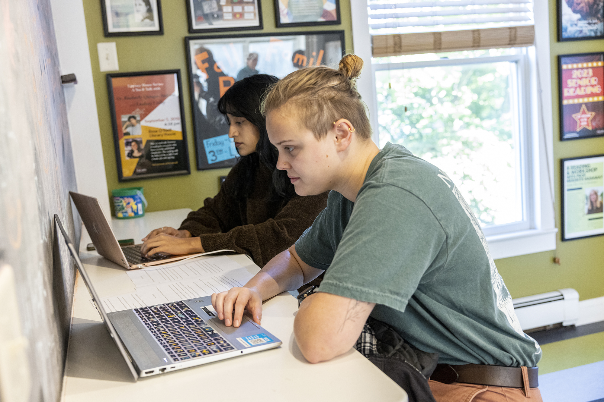 students working on laptops