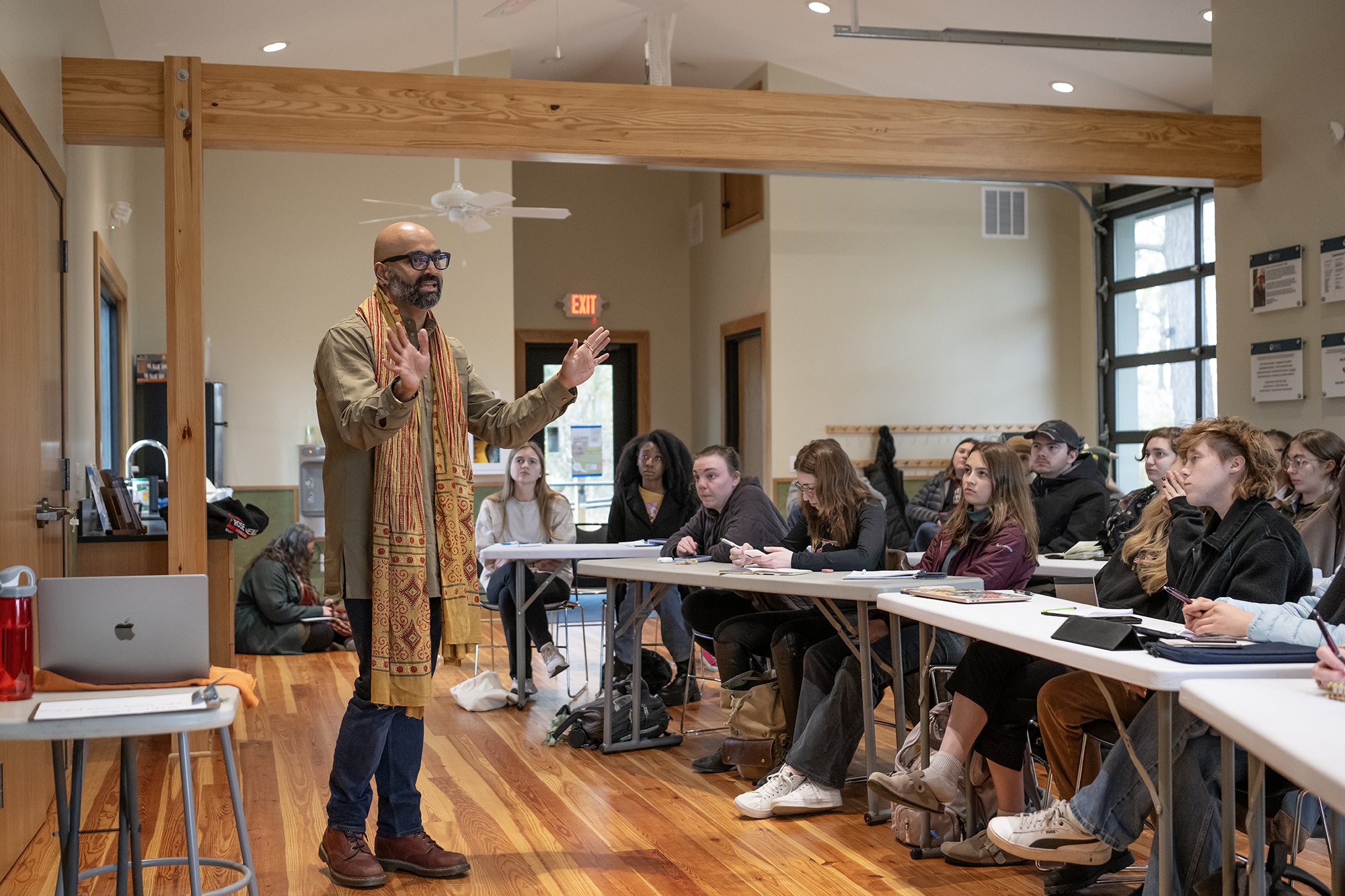 visiting poet conducts generative workshop with students