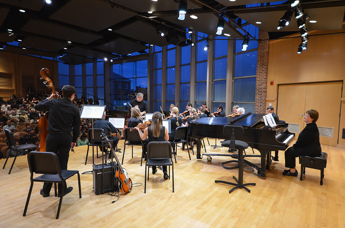 On stage in Hotchkiss Recital Hall