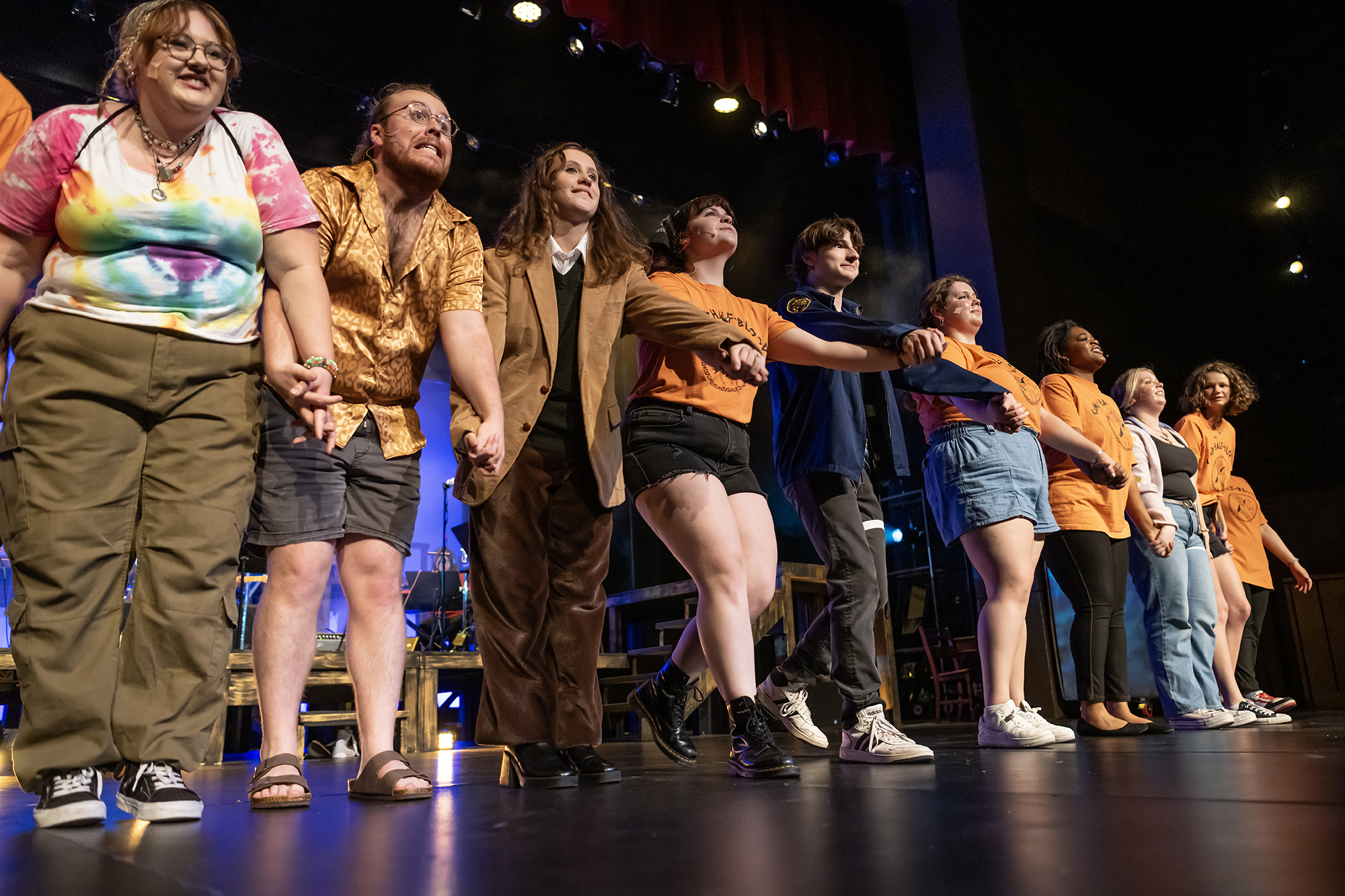 students taking a bow at the end of a production