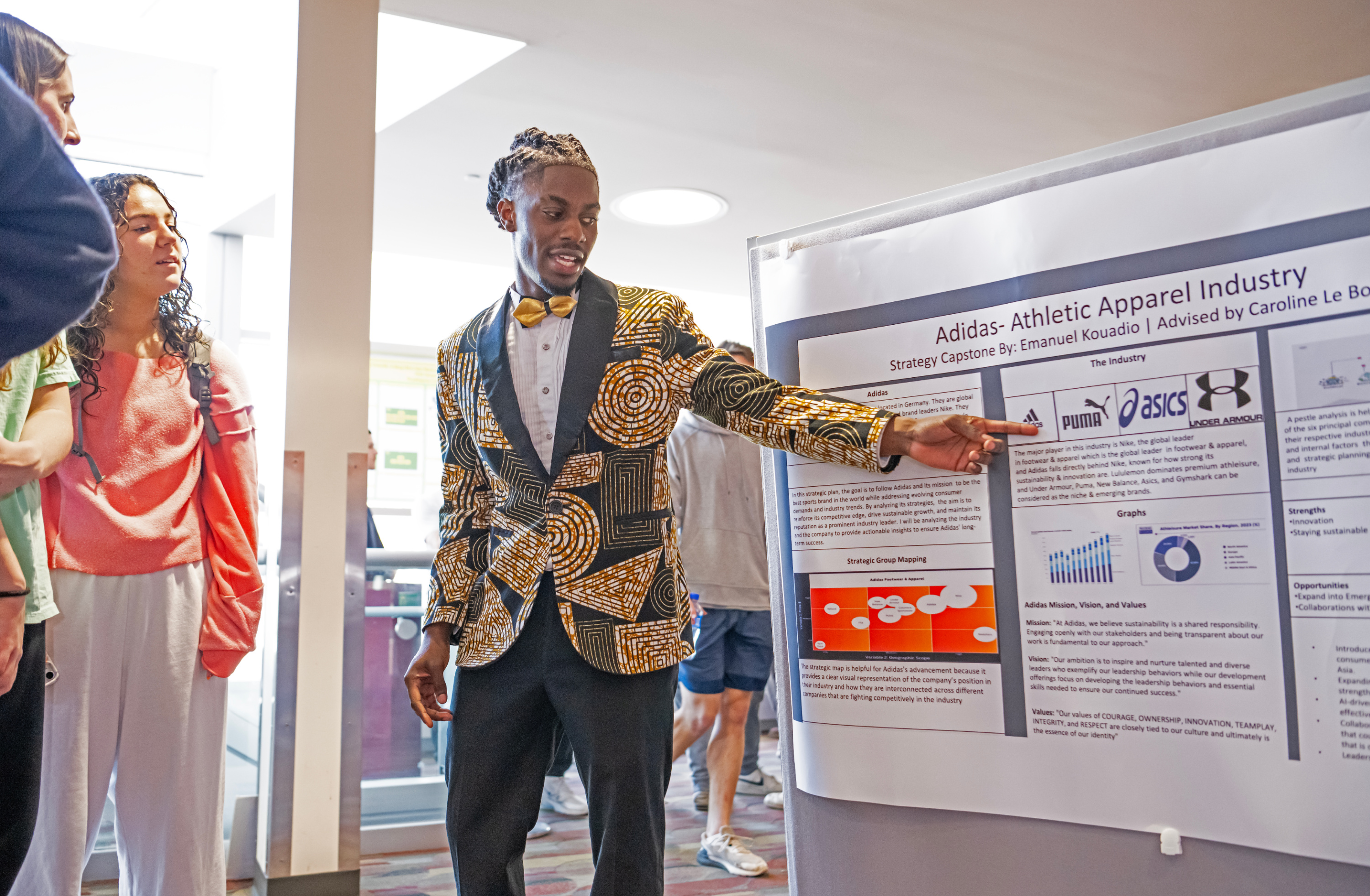 Business student presenting Senior Capstone Experience