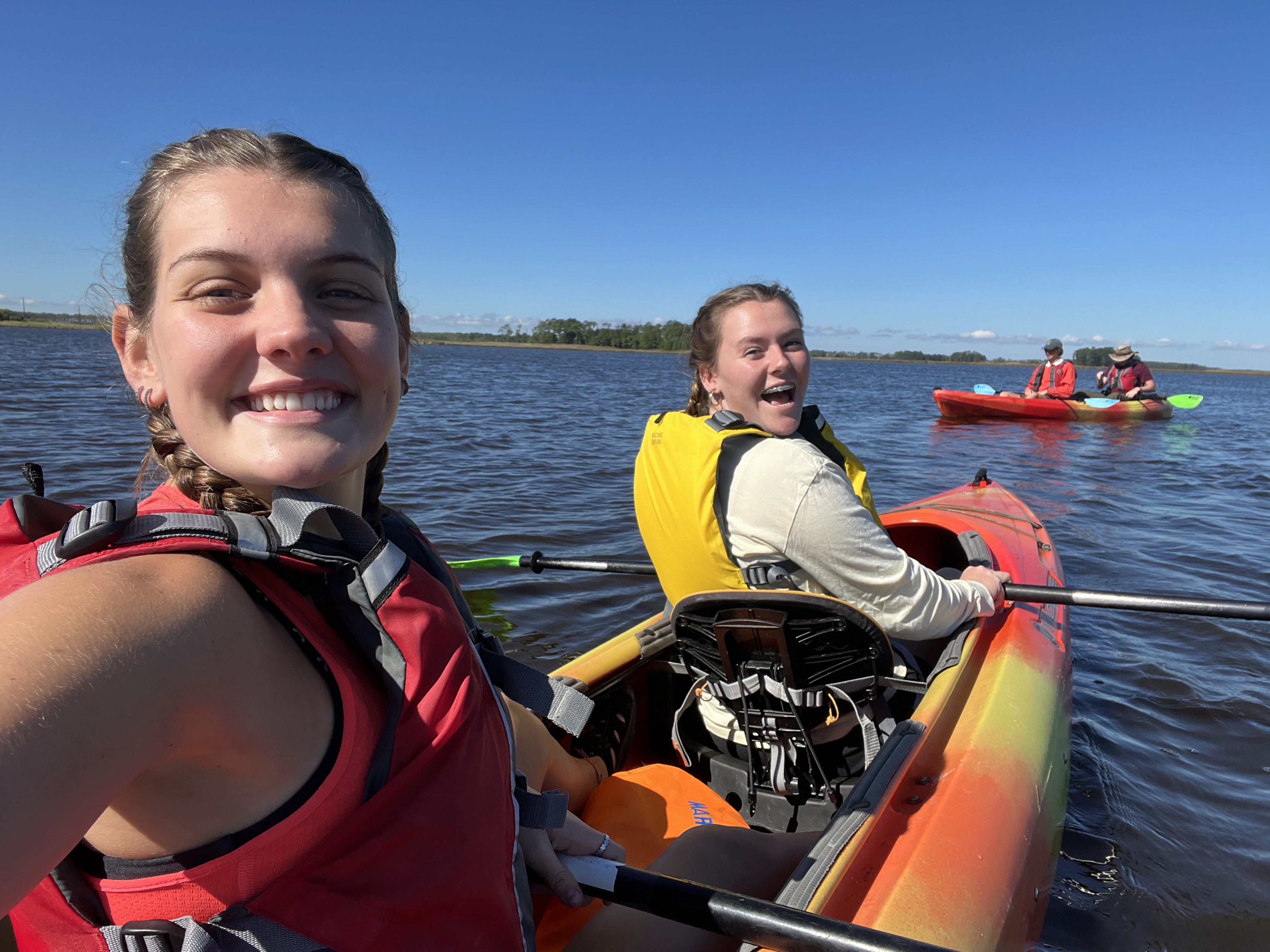 Students kayaking on the Chester River