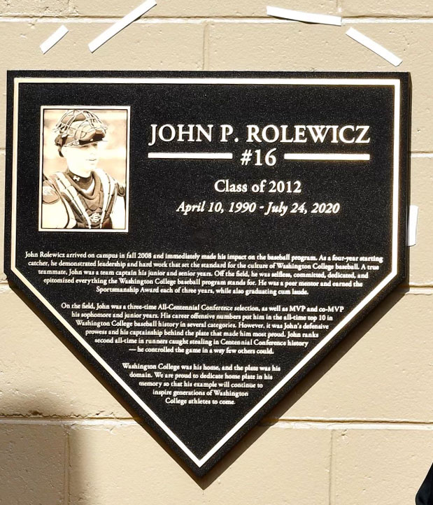 Home plate dedciation ceremony in honor of John Rolewicz