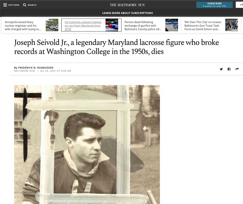 Joe Seivold Jr in the Baltimore Sun