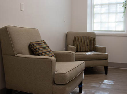 Two arm chairs in a sunbeam