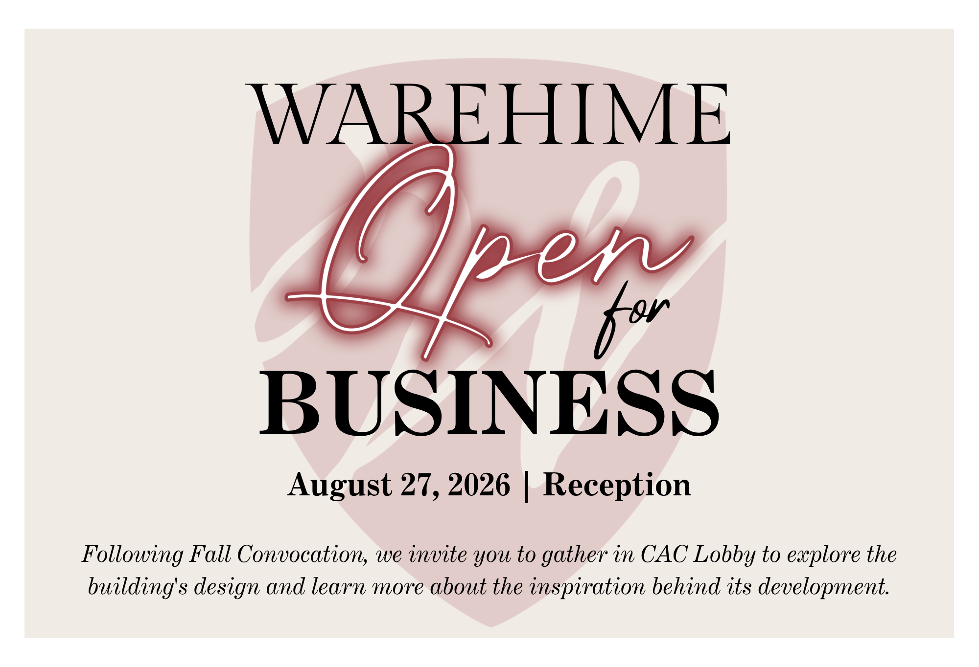 Warehime Open for Business