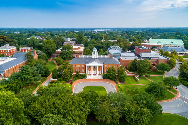 shot of campus from above