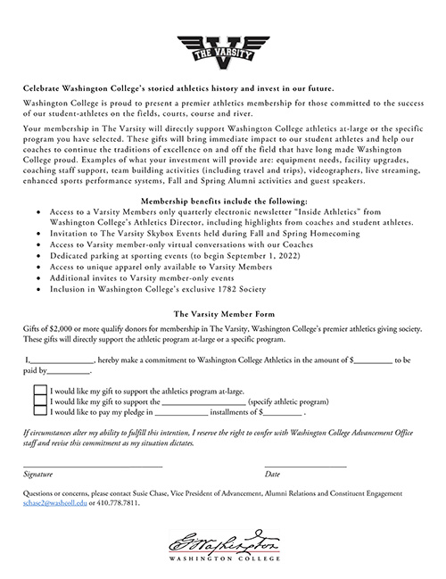 Varsity Pledge form