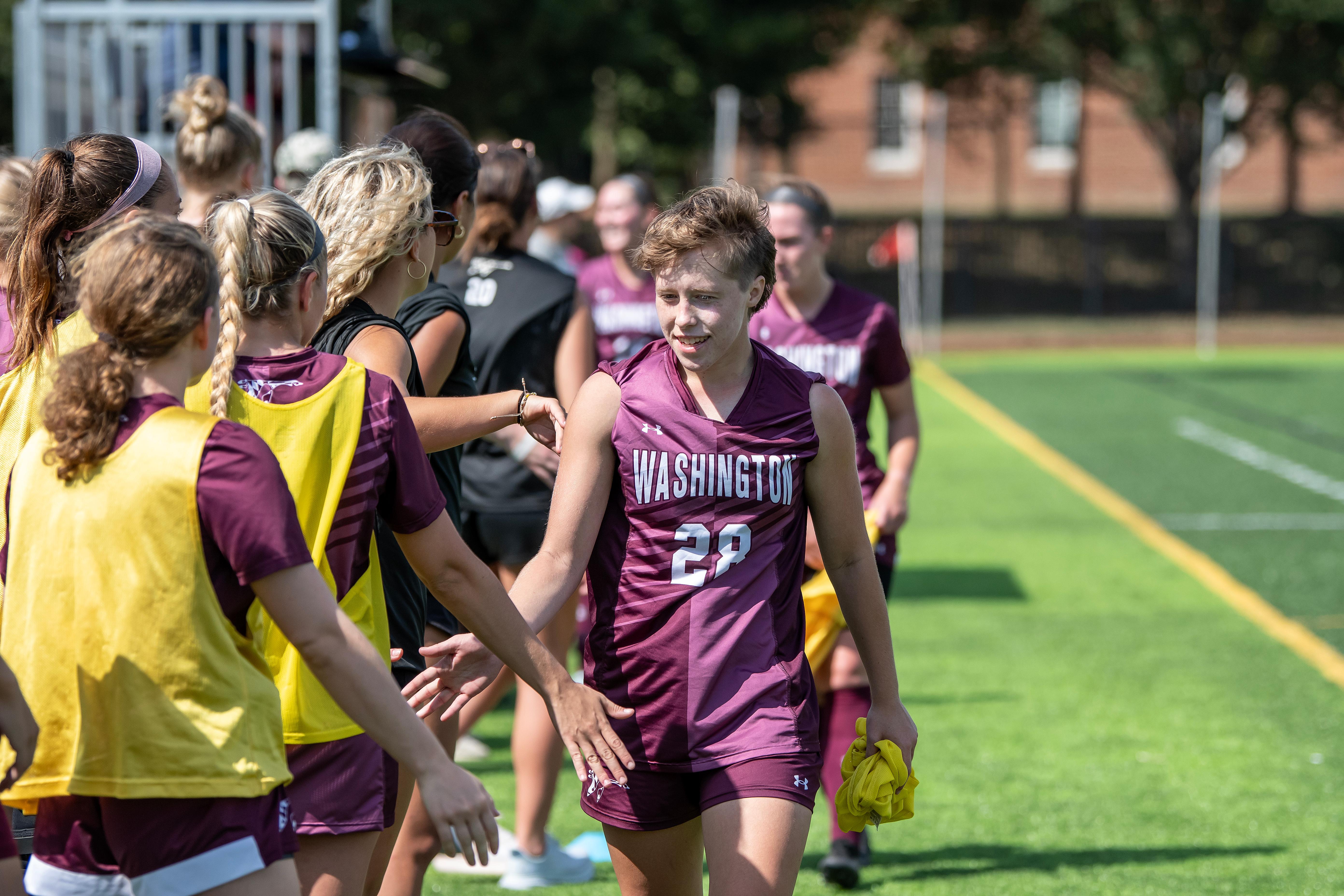 WC women's soccer team practicing