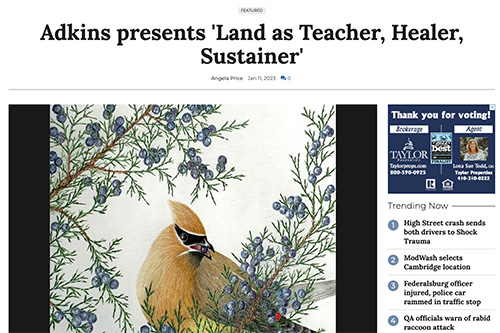 Adkins presents Land as Teacher, Healer, Sustainer