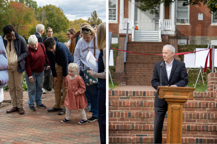 Brick dedication ceremony with Interim President Bryan Matthews at Washington College's 2025 Homecoming Weekend.  Brick dedication ceremony with Interim President Bryan Matthews at Washington College's 2025 Homecoming Weekend.