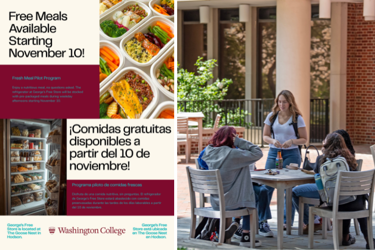 George's Free General Store stocks free meals for Washington College community. 