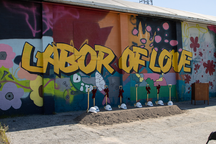 The exterior mural of the Innovation Plant was created by 50 paid high school and college student interns participating in last summer's Hip Hop Time Capsule