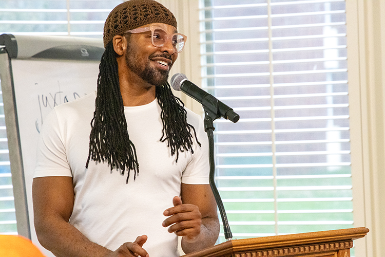 jericho brown hosts a workshop on the lit house porch