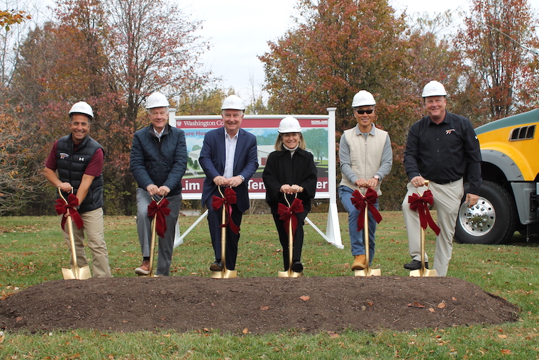Groundbreaking for the Lim Family Tennis Center at Washington College. 