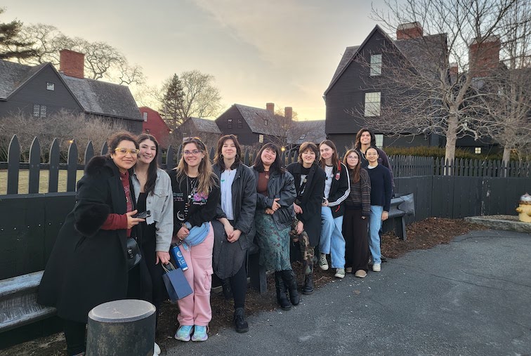 Students in the “Witches, Healers, and Shamans” class at Washington College visit historical sites in Salem, MA.