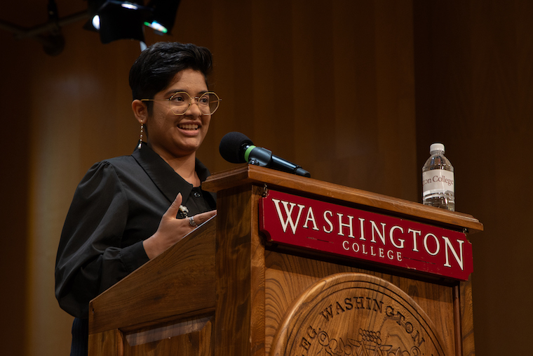 Jaya Basu is the 2026 Sophie Kerr Prize winner at Washington College. 