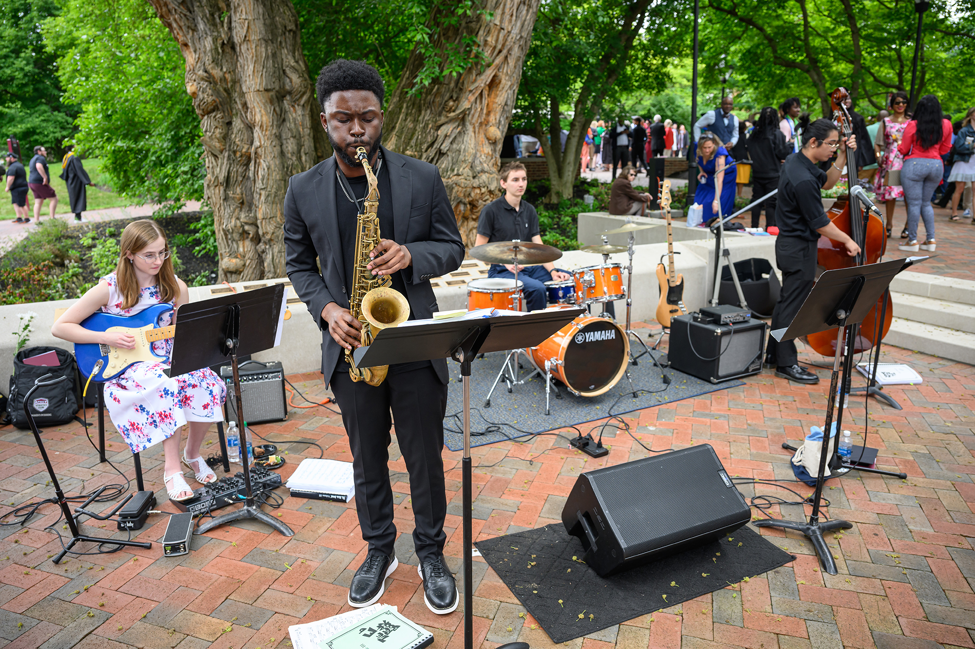 band playing outdoors