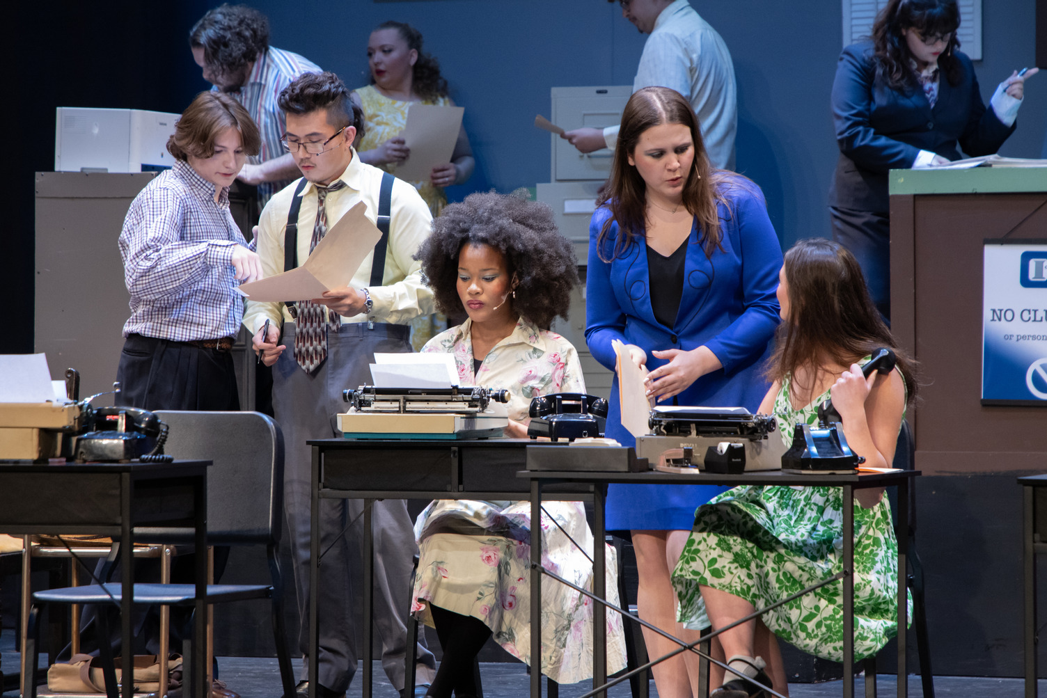 students participating in production 9 to 5