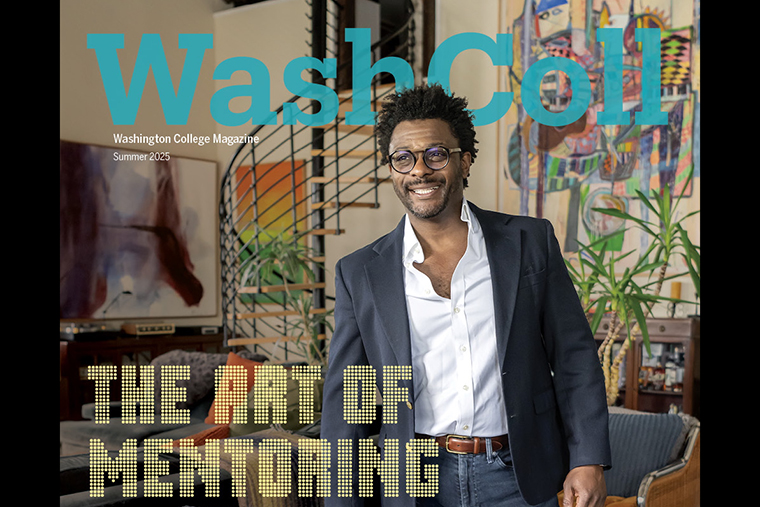 cover of Summer 2025 Washington College Magazine showing Kentavius Jones