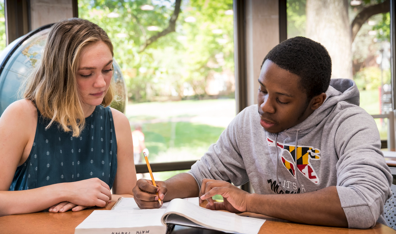 A tutor and a student at the QSC