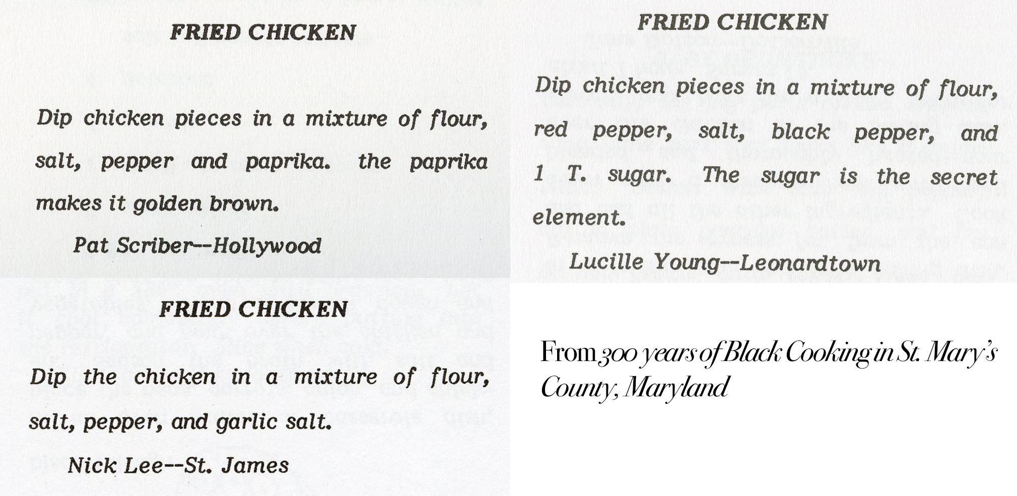 300 Years of Black Cooking in St. Mary's County, Maryland Fried Chicken