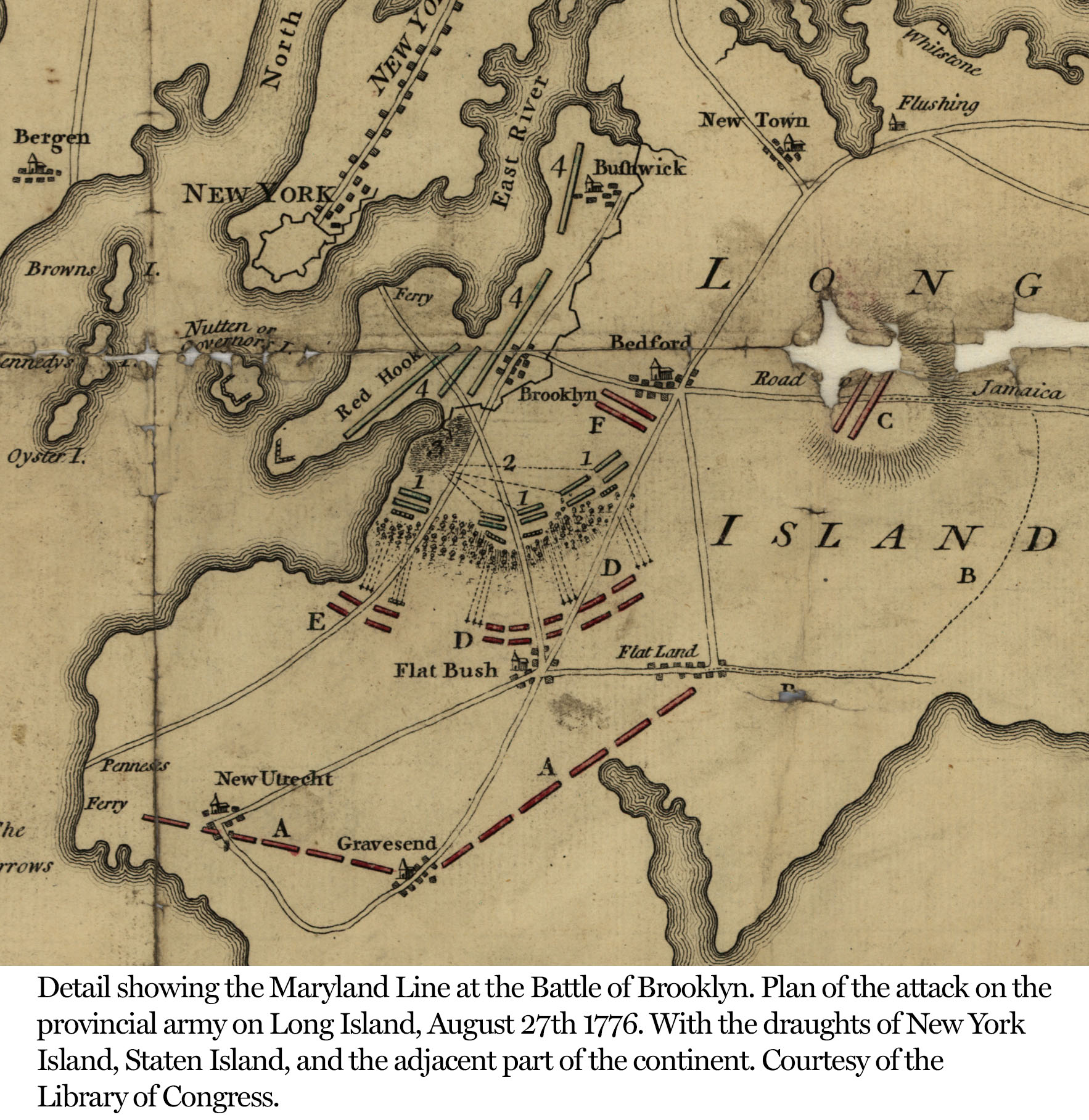 Map of the Battle of Brooklyn August 27, 1776