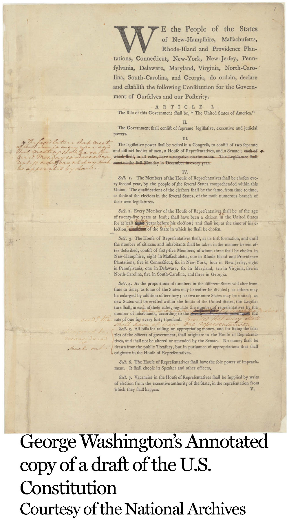 George Washington's draft of the Constitution