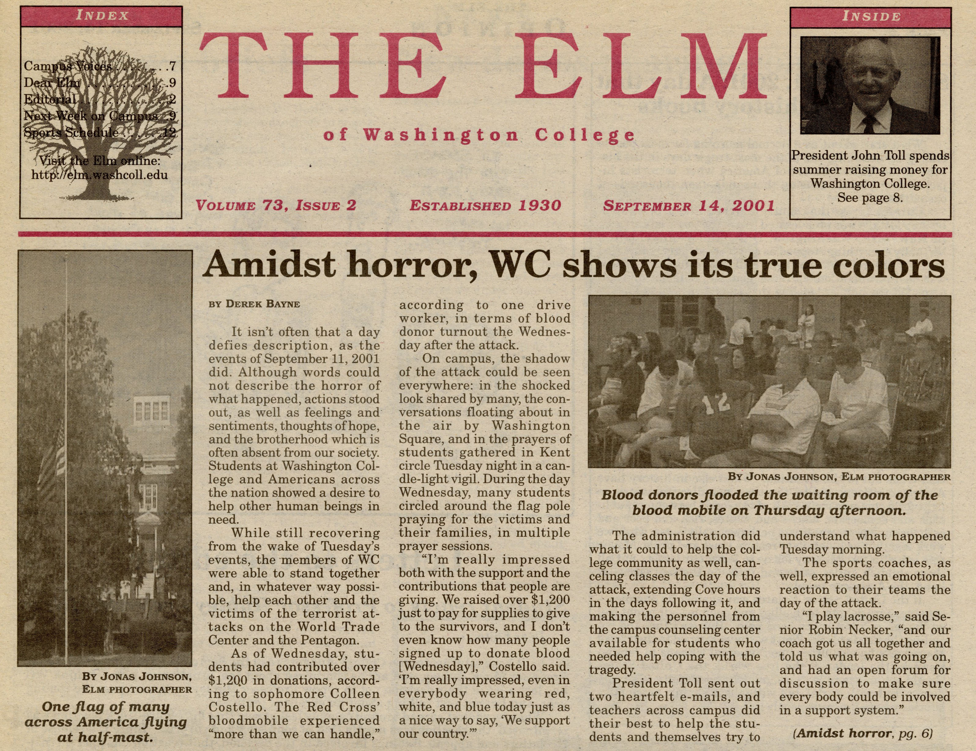 Elm headline September 14, 2001