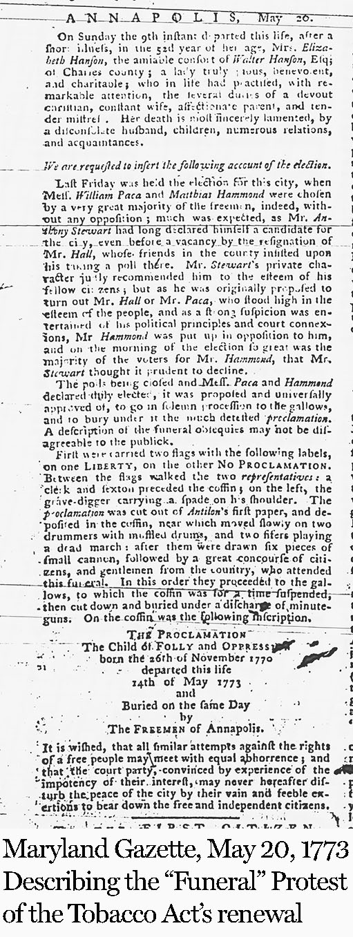 Maryland Gazette May 20, 1773