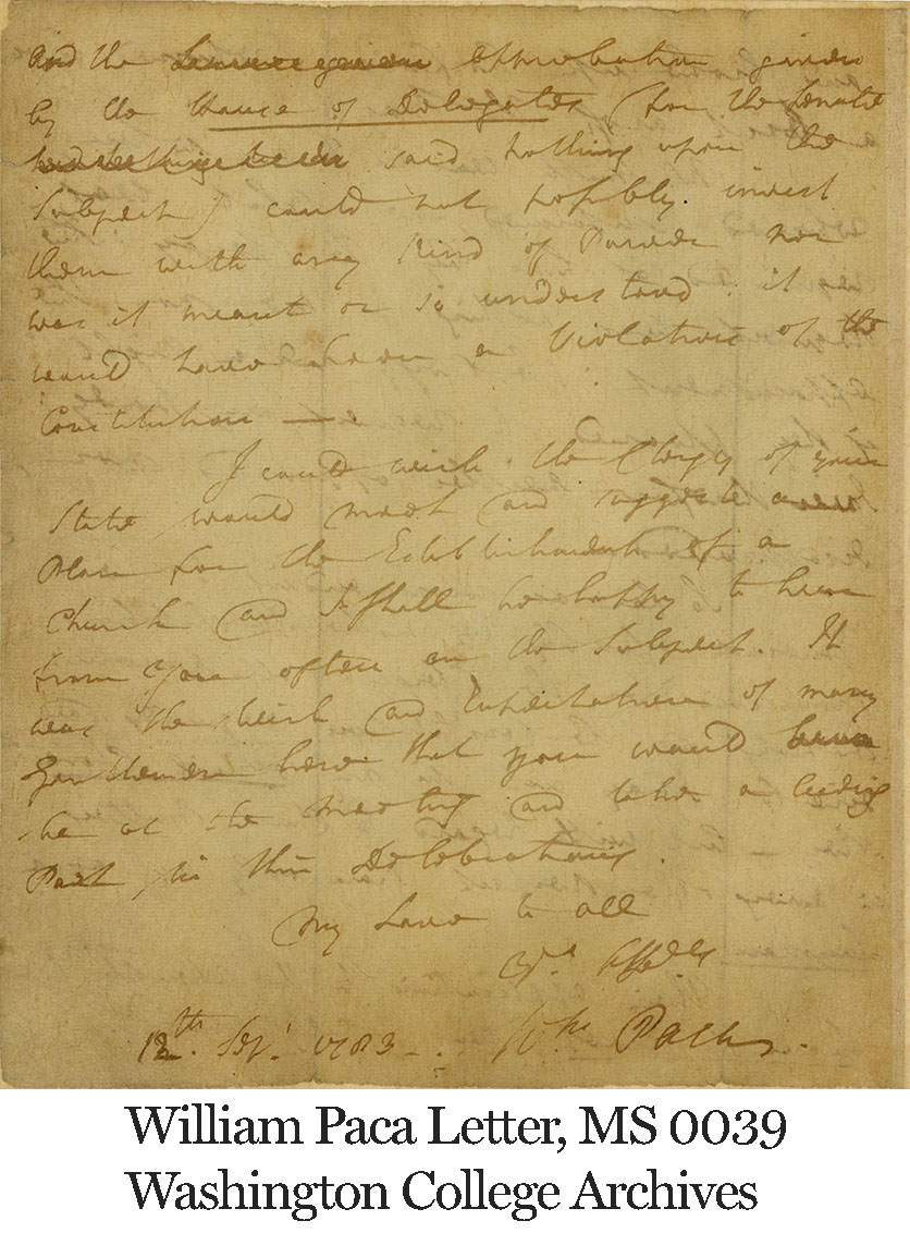 William Paca letter