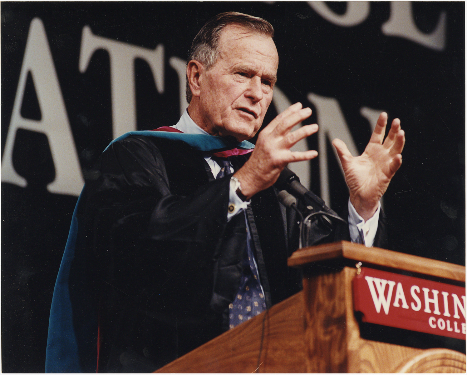George Bush speaking at convocation